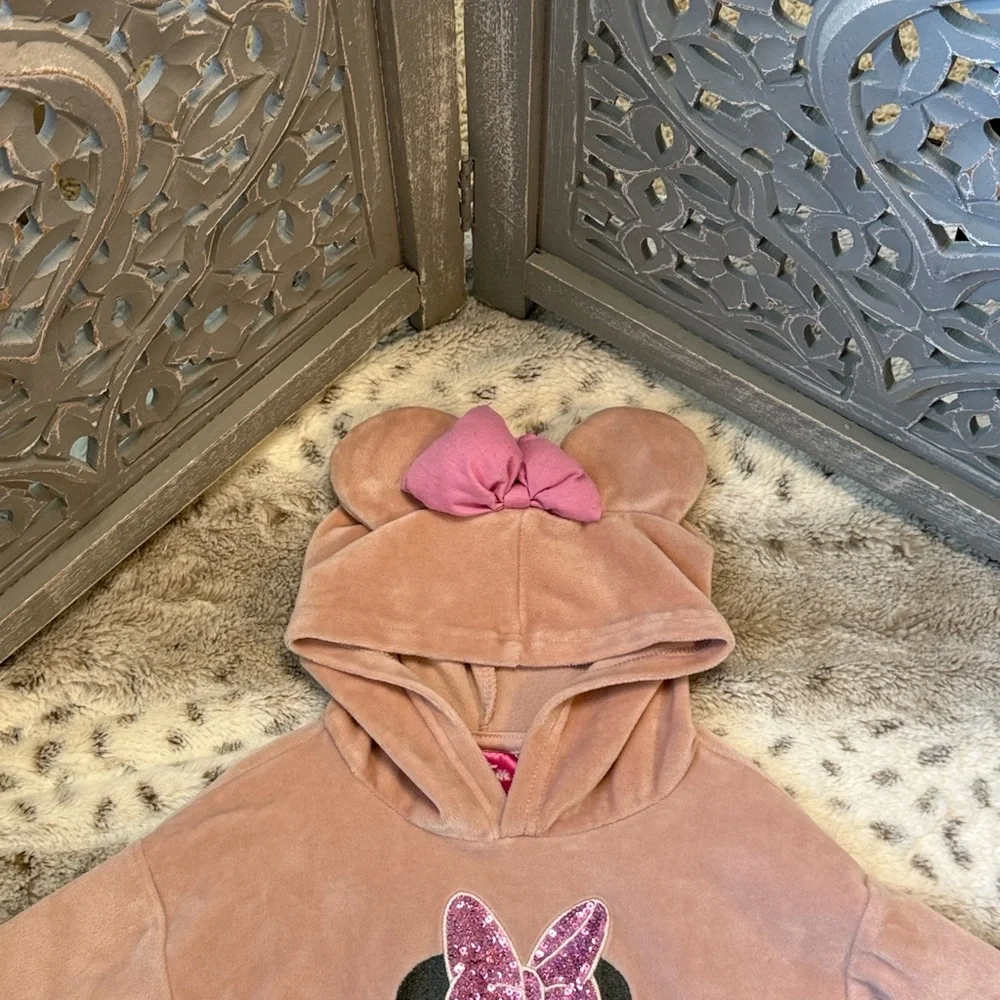 Disney Minnie Mouse pink fleece hoodie baby girls 18 months sparkly girlhoodcore